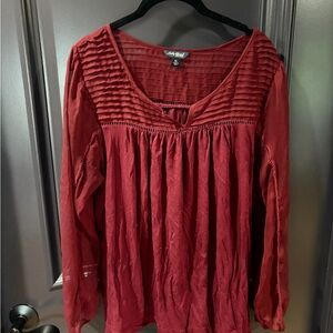 Burgundy Long Sleeve Women's Top